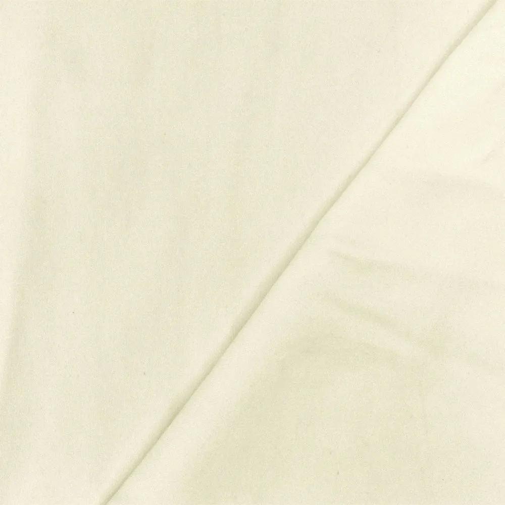 Antique Ivory Solid Stretch Polyester Interlock Knit Fabric
