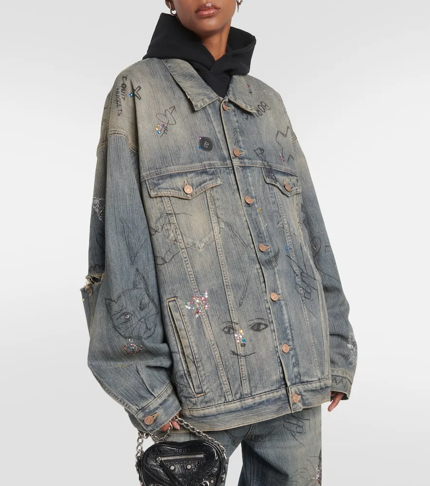 Balenciaga Embellished denim jacket