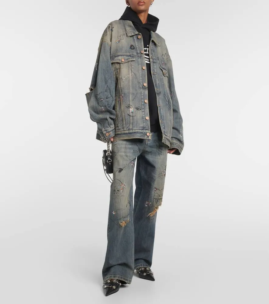 Balenciaga Embellished denim jacket