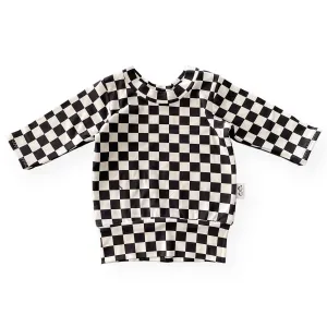 Black Retro Checkered Lounge Top