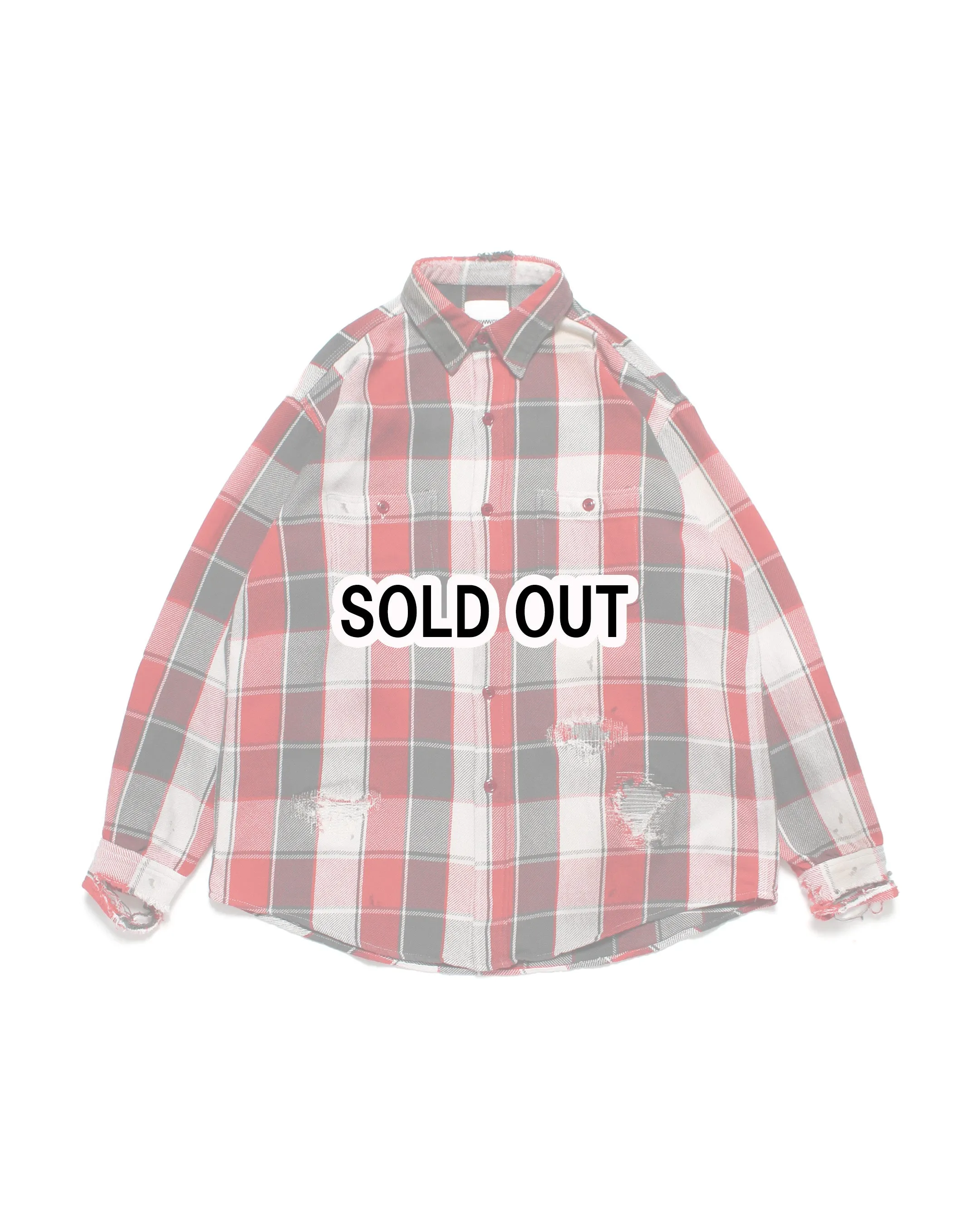 【C30 5th ANNIVERSARY ITEM】5th ANNIV. REPAIR AGEING FLANNEL SHIRTS DUSTY