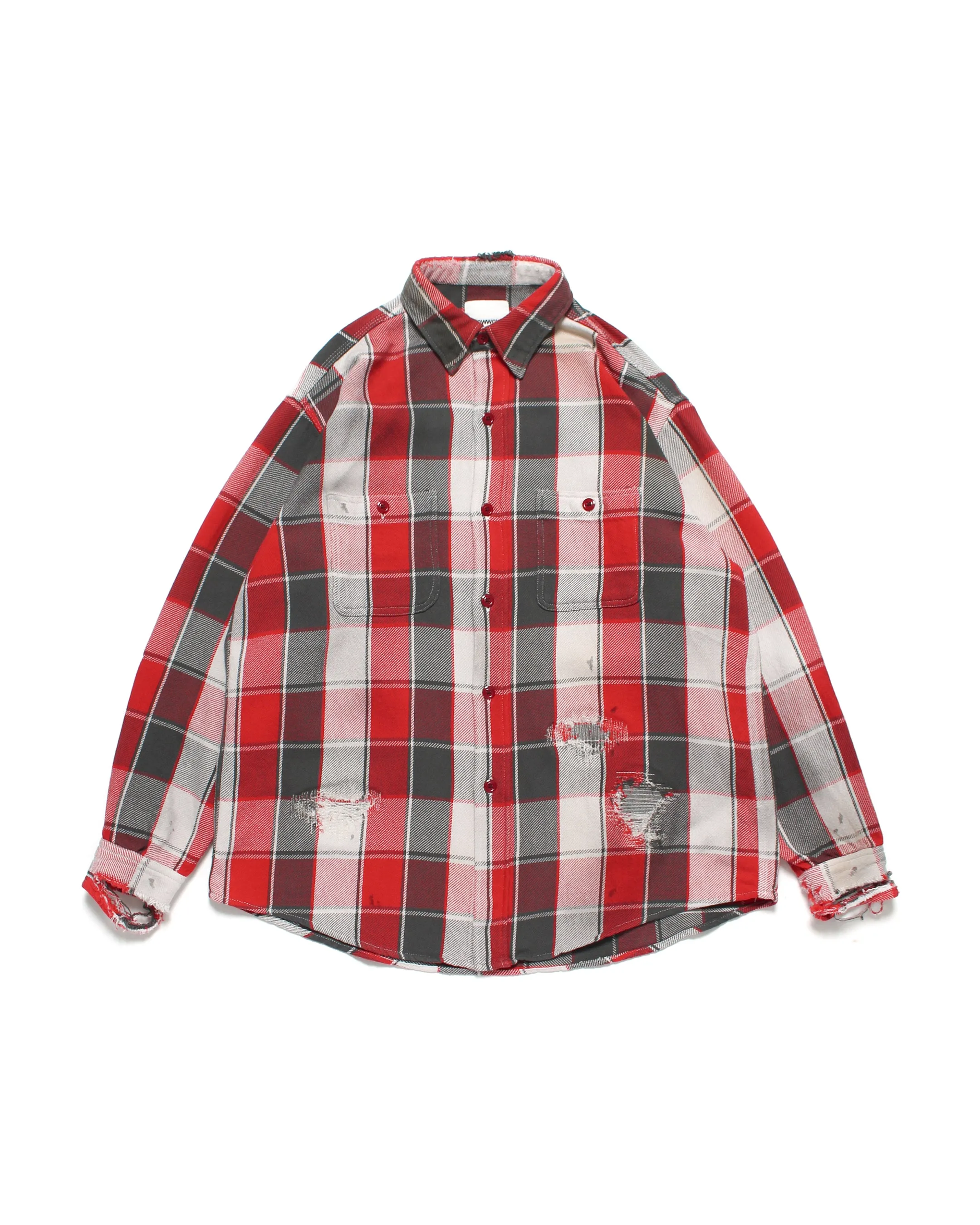 【C30 5th ANNIVERSARY ITEM】5th ANNIV. REPAIR AGEING FLANNEL SHIRTS DUSTY