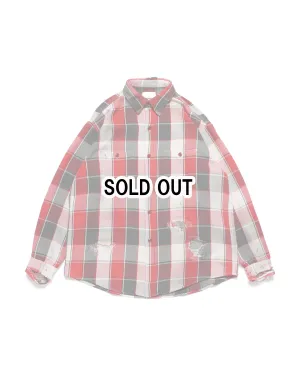 【C30 5th ANNIVERSARY ITEM】5th ANNIV. REPAIR AGEING FLANNEL SHIRTS DUSTY