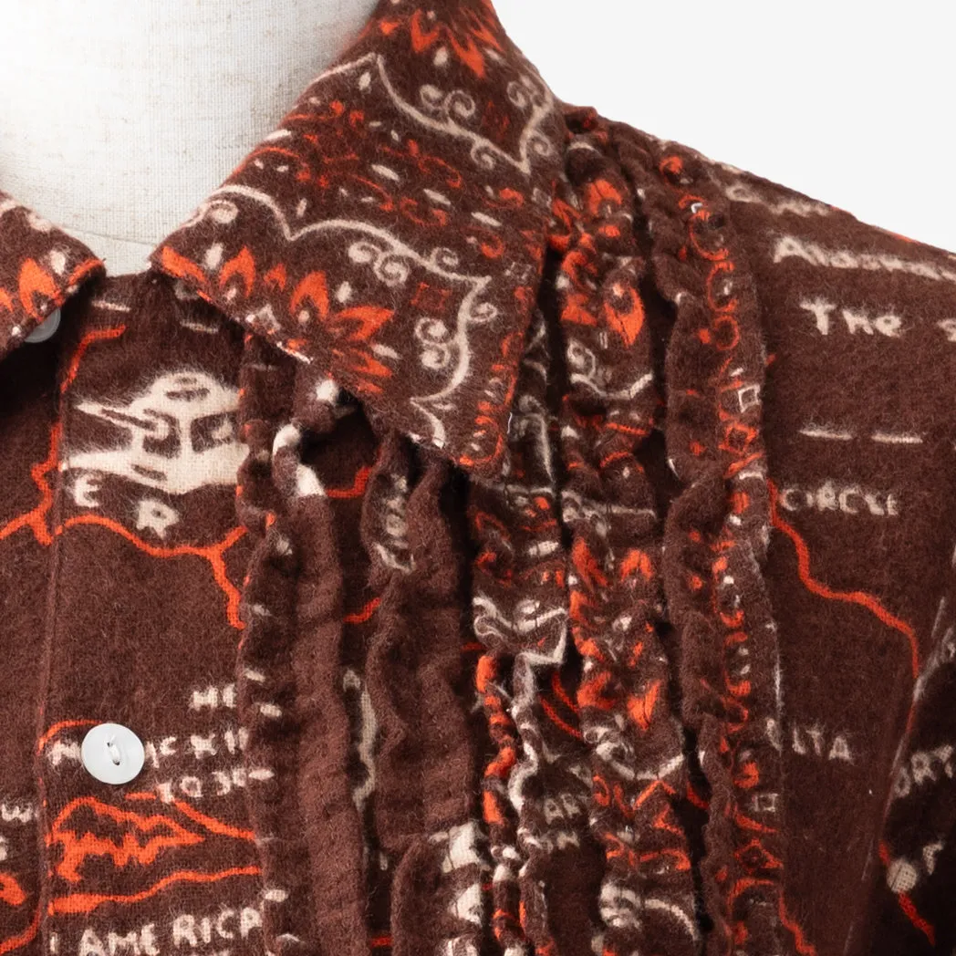 Cotton Flannel Alaska Frill Shirts フランネルフリルシャツ アラスカ / Pim66FL-AL-c2 Brown