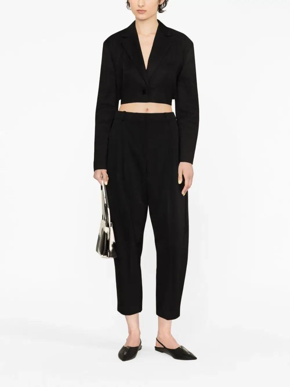 Cropped Pleated Trousers