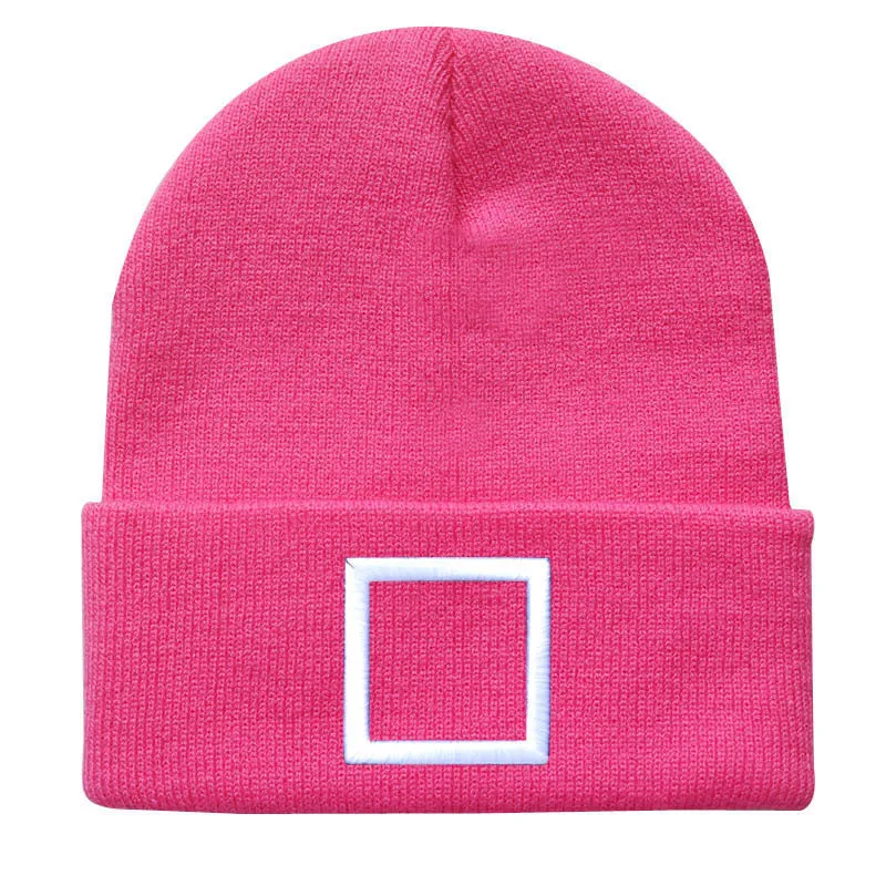 Geometric Embroidered Knit Beanies