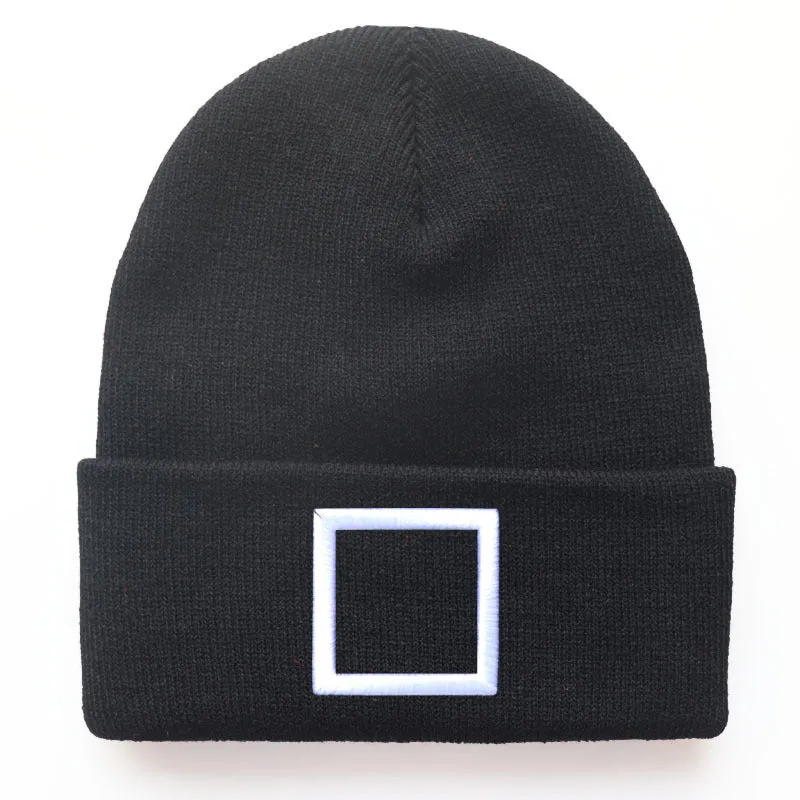 Geometric Embroidered Knit Beanies