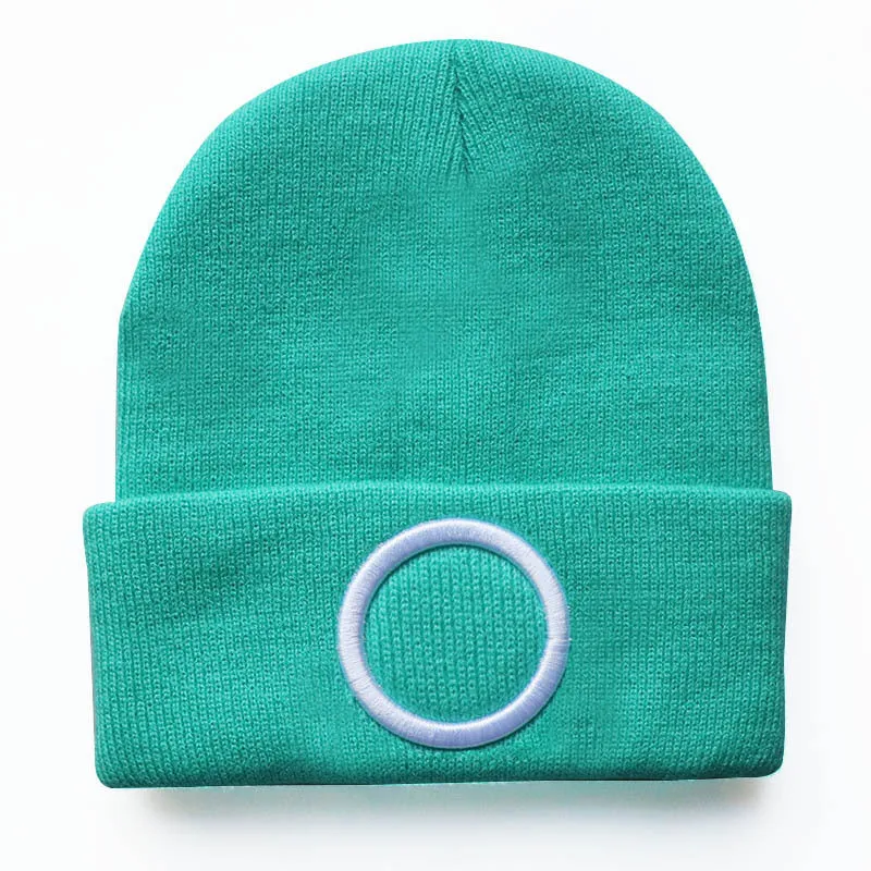 Geometric Embroidered Knit Beanies