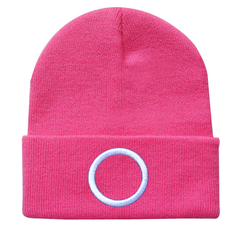 Geometric Embroidered Knit Beanies