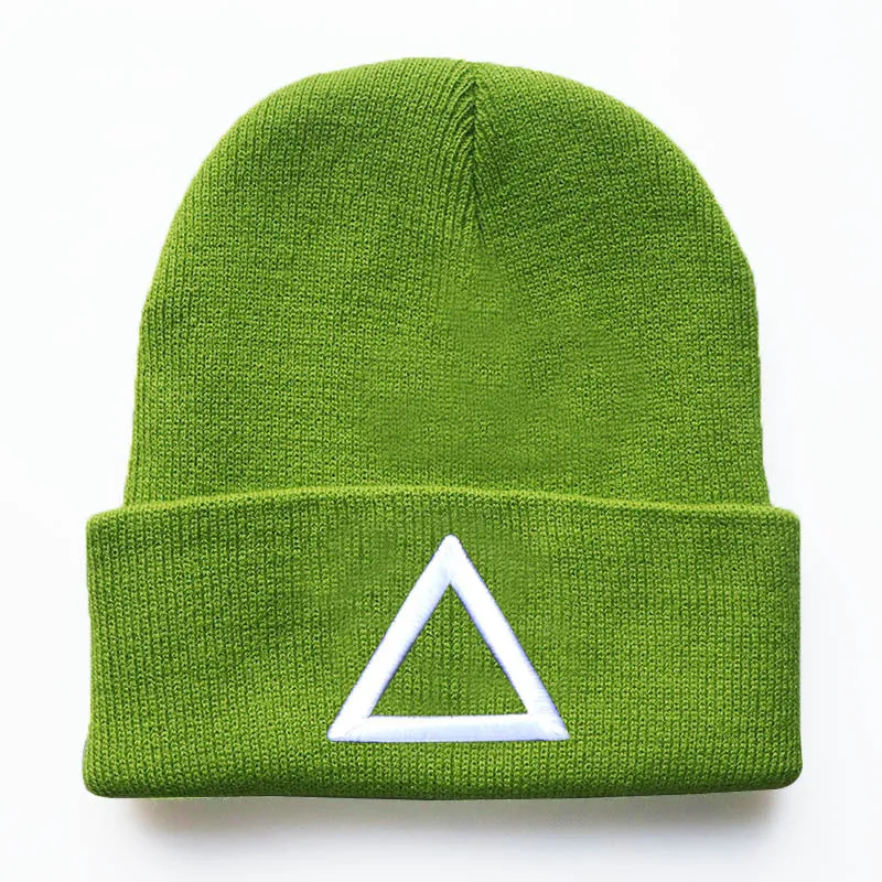 Geometric Embroidered Knit Beanies