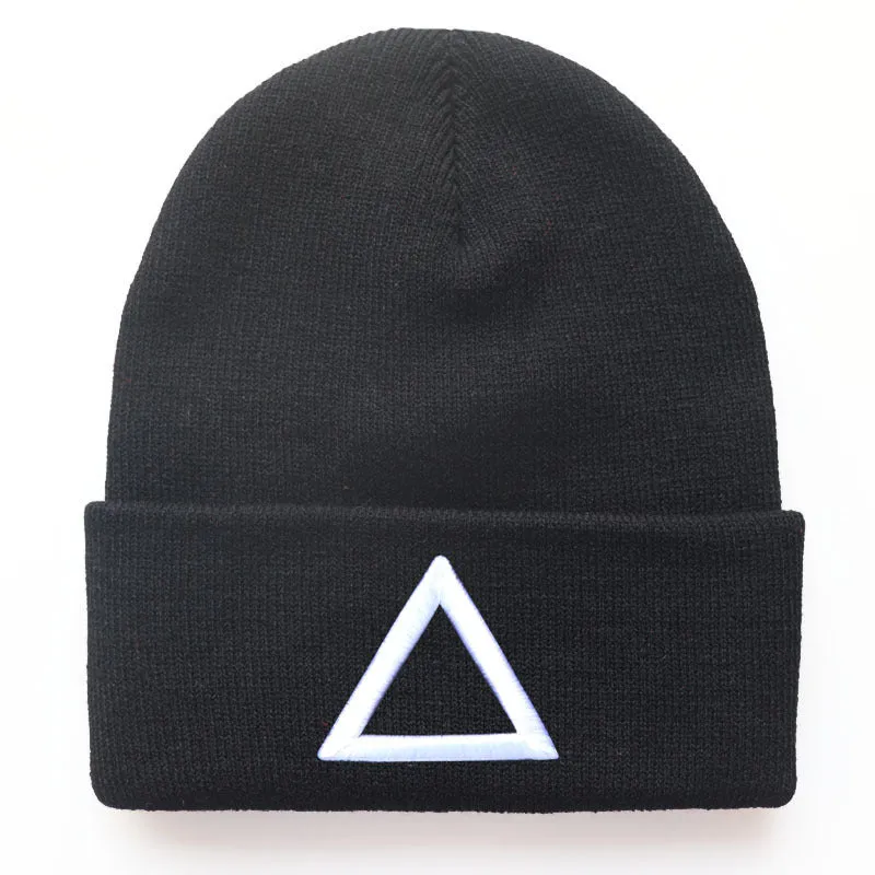 Geometric Embroidered Knit Beanies