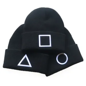 Geometric Embroidered Knit Beanies