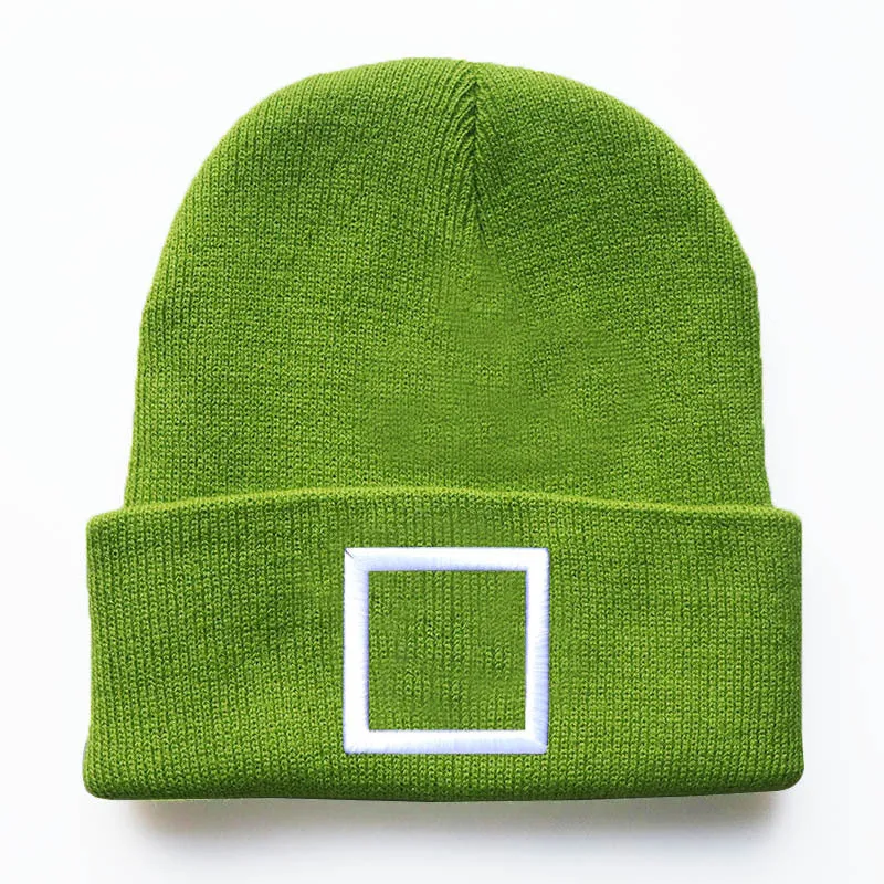 Geometric Embroidered Knit Beanies