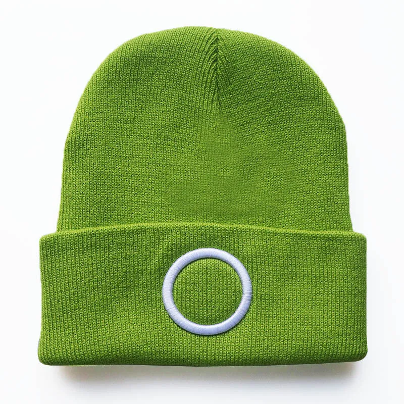Geometric Embroidered Knit Beanies