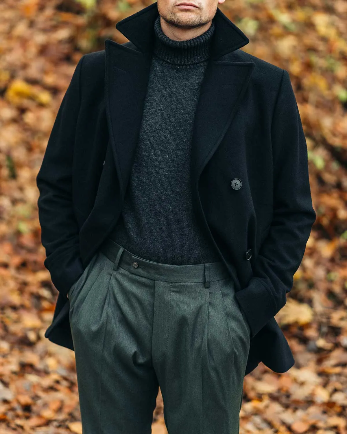 Haddock Black Pea Coat