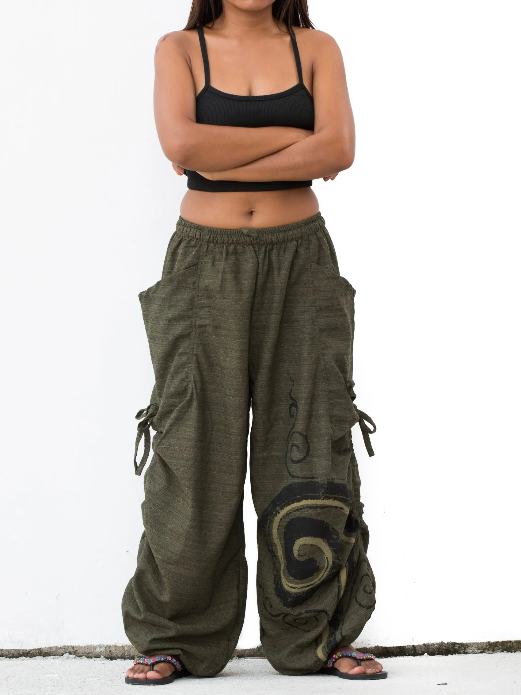 Harem Yoga Pants Spiral Olive