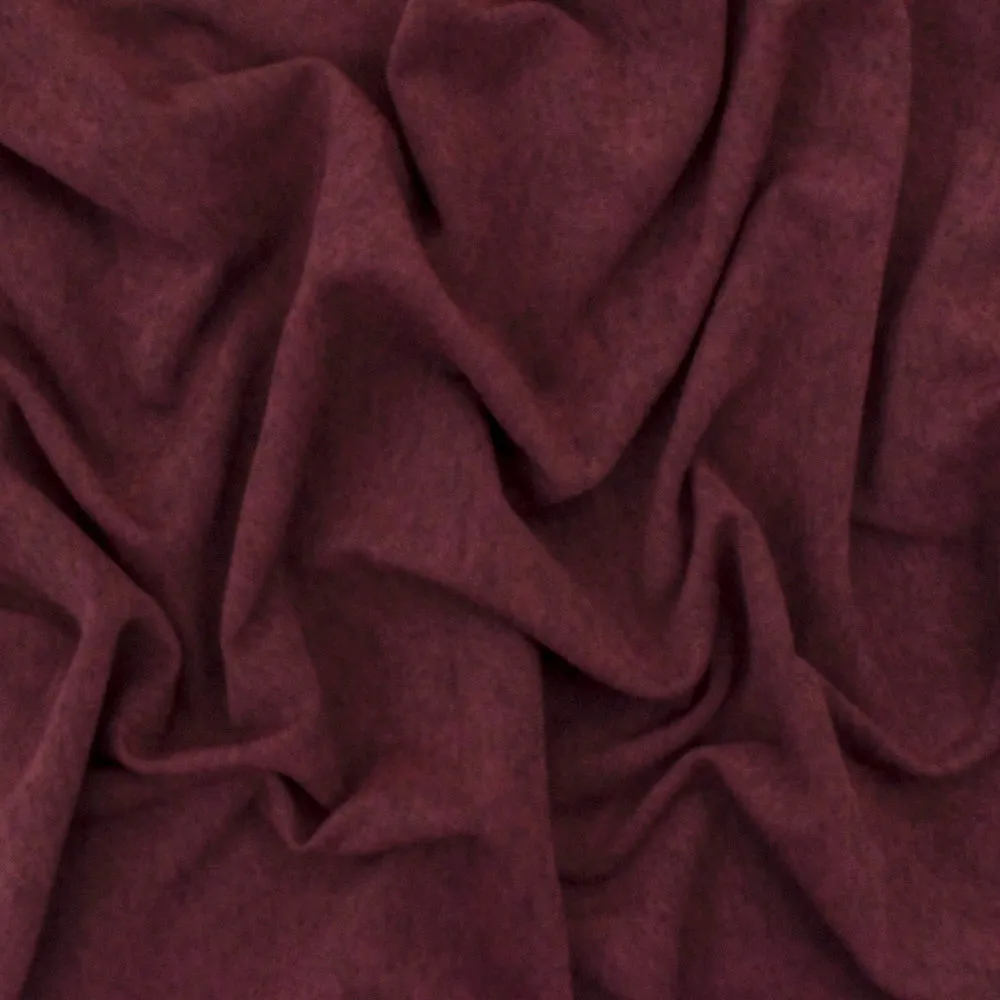 Heather Burgundy Red-Black Stretch Bushed Tricot Swimwear Knit Fabric