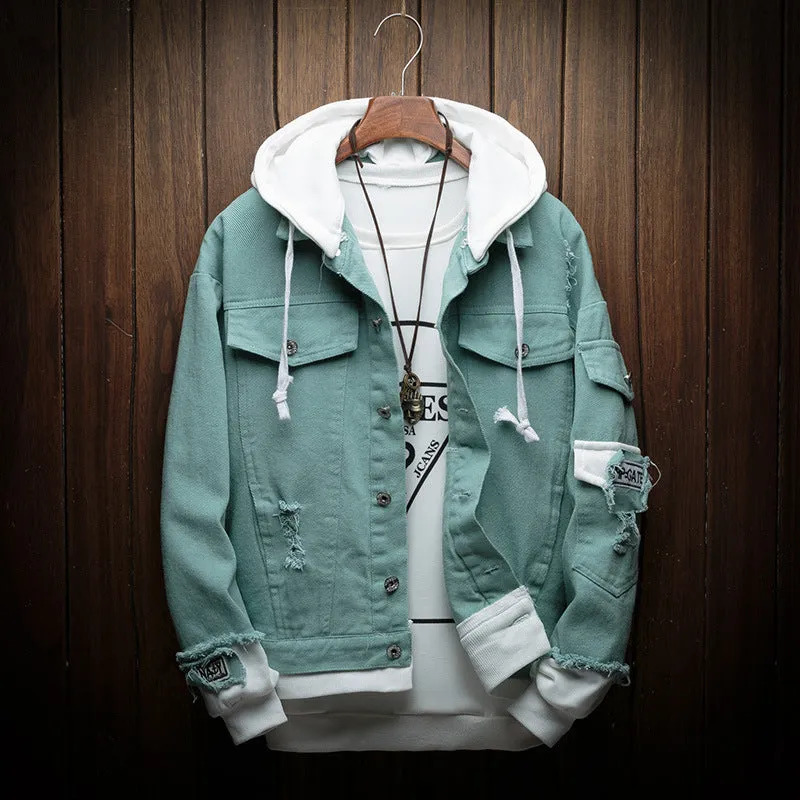 Hooded denim jacket