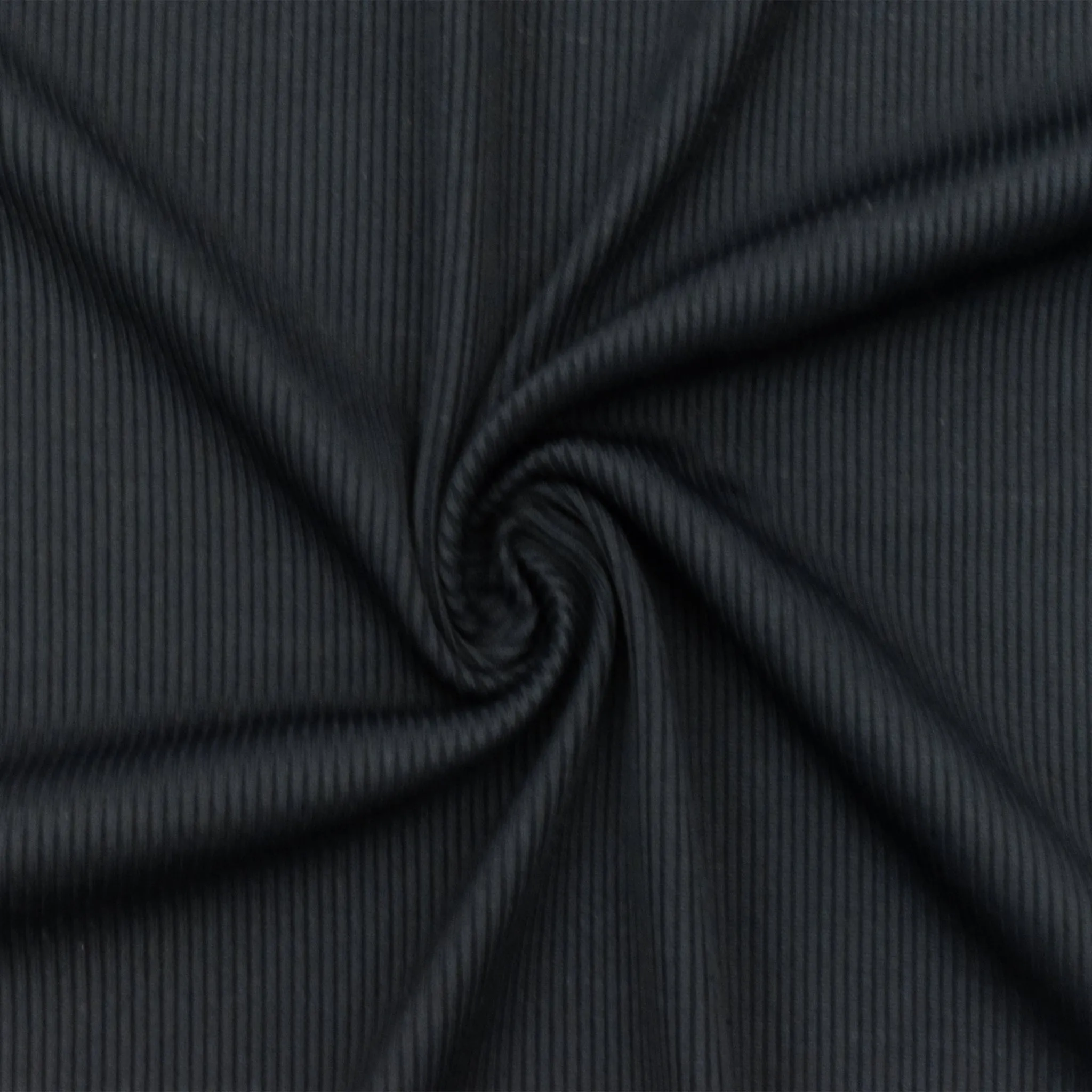 Jet Black Blue Famous Maker Stretch 2x2 Rib Knit Yoga Activewear Fabric