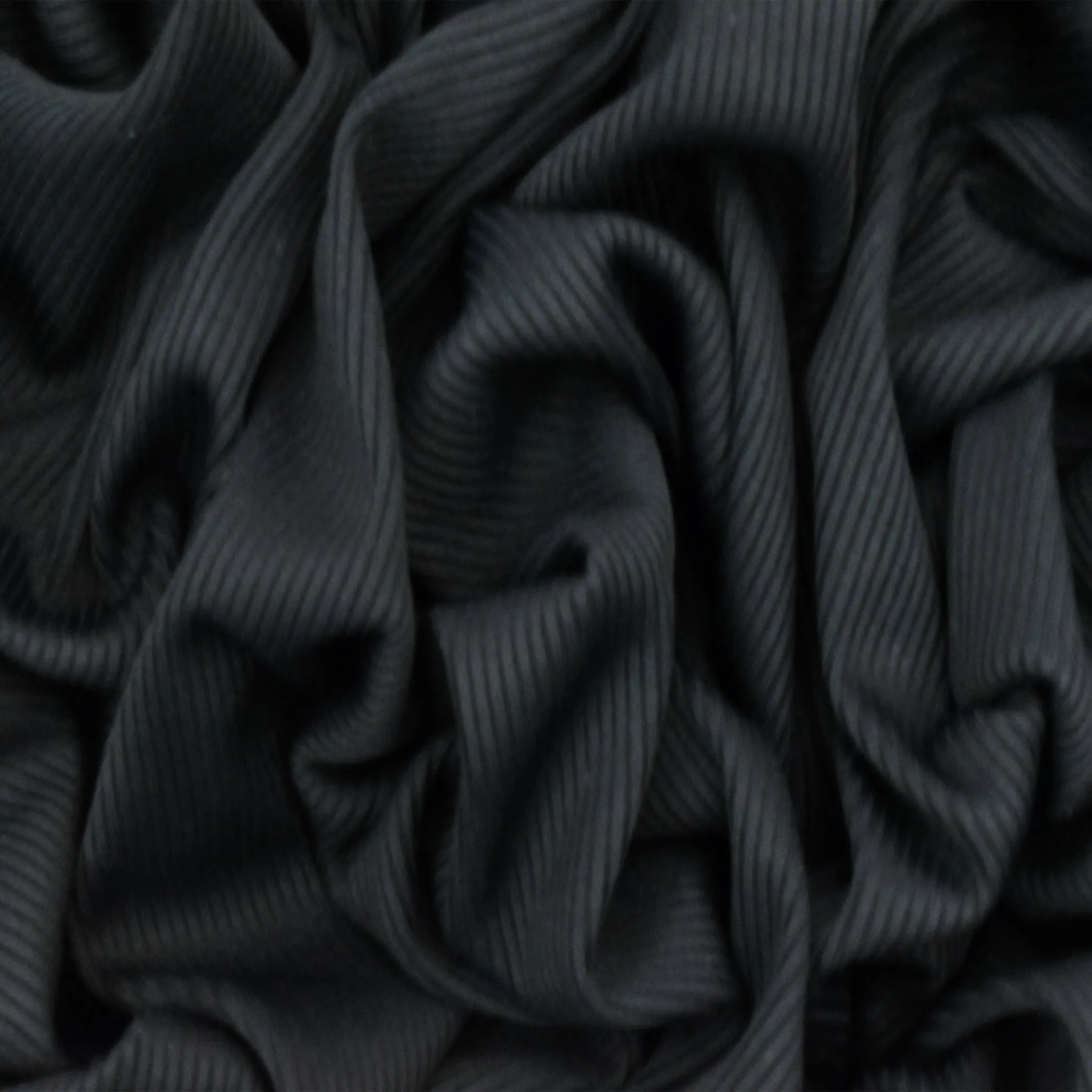 Jet Black Blue Famous Maker Stretch 2x2 Rib Knit Yoga Activewear Fabric