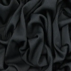 Jet Black Blue Famous Maker Stretch 2x2 Rib Knit Yoga Activewear Fabric