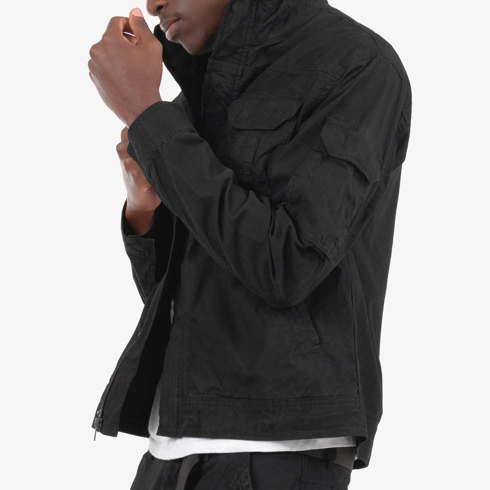 JET BLACK CARGO JACKET