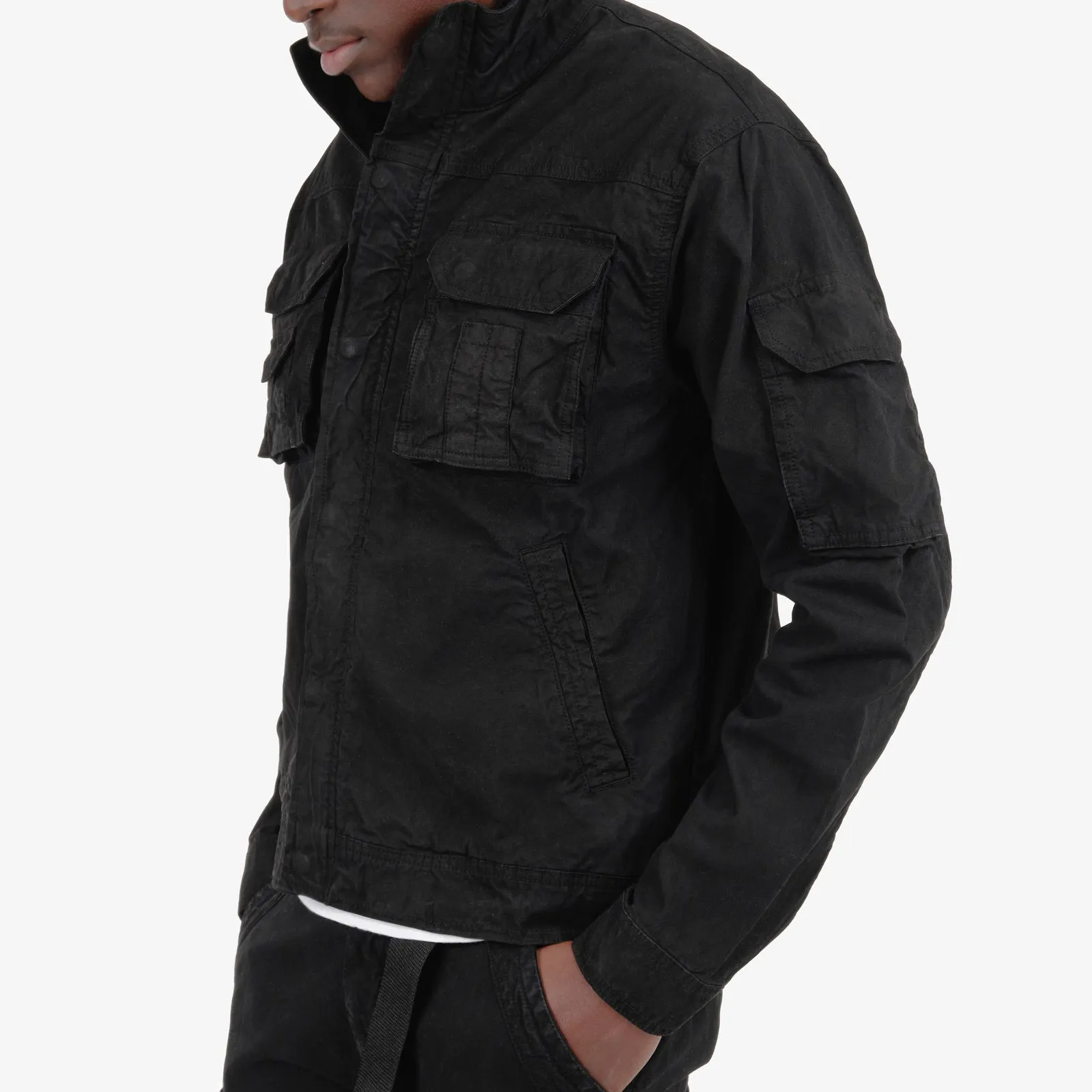 JET BLACK CARGO JACKET