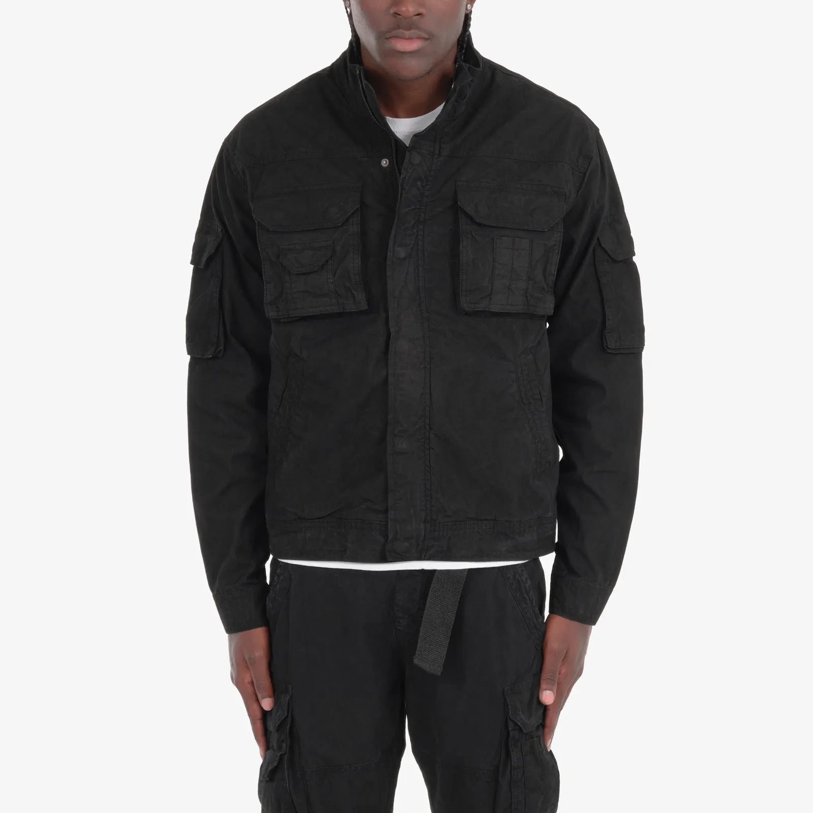 JET BLACK CARGO JACKET