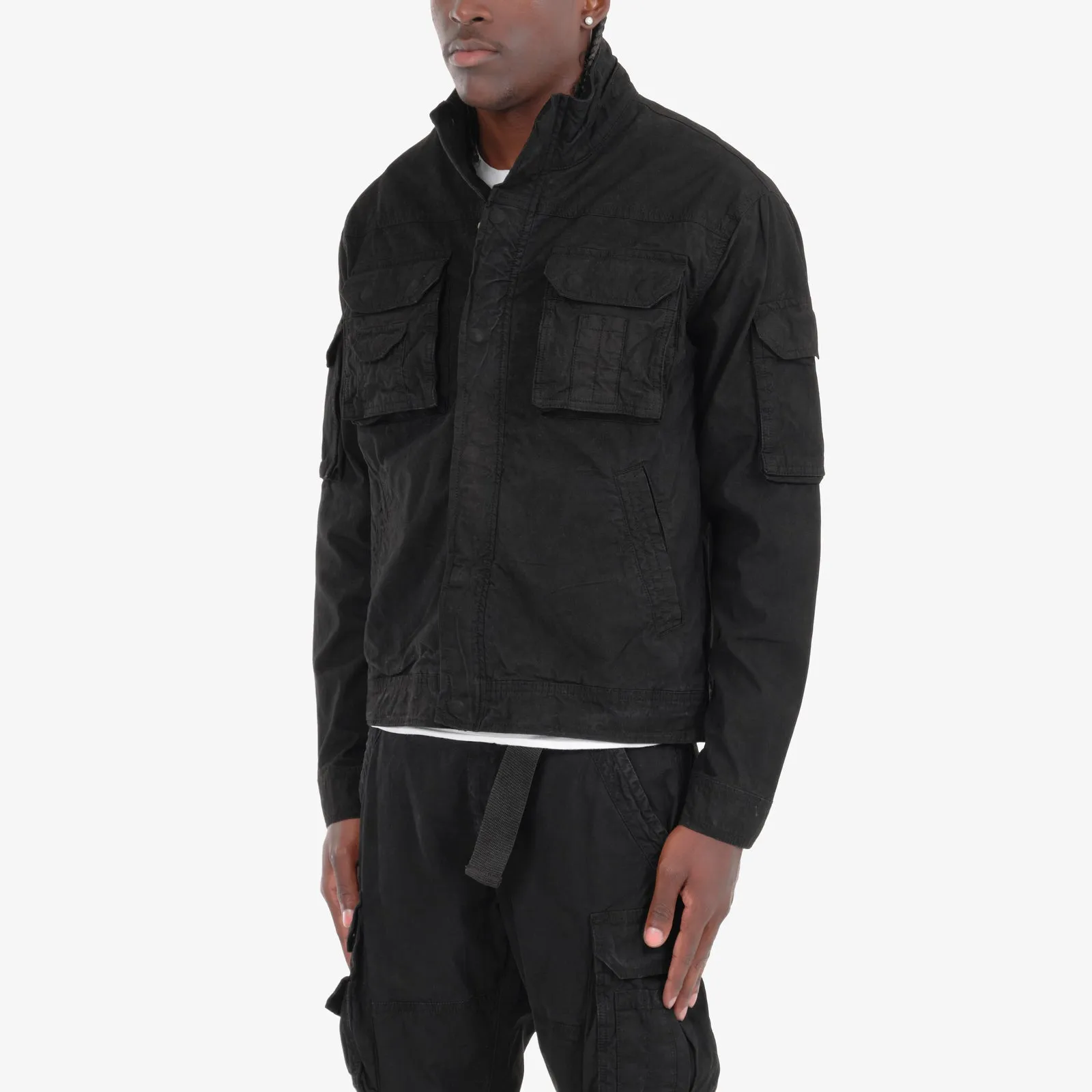 JET BLACK CARGO JACKET