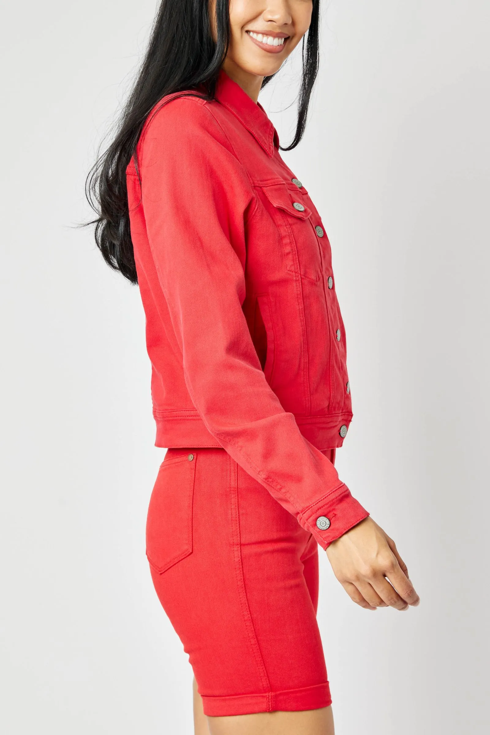 Judy Blue Red Denim Jacket