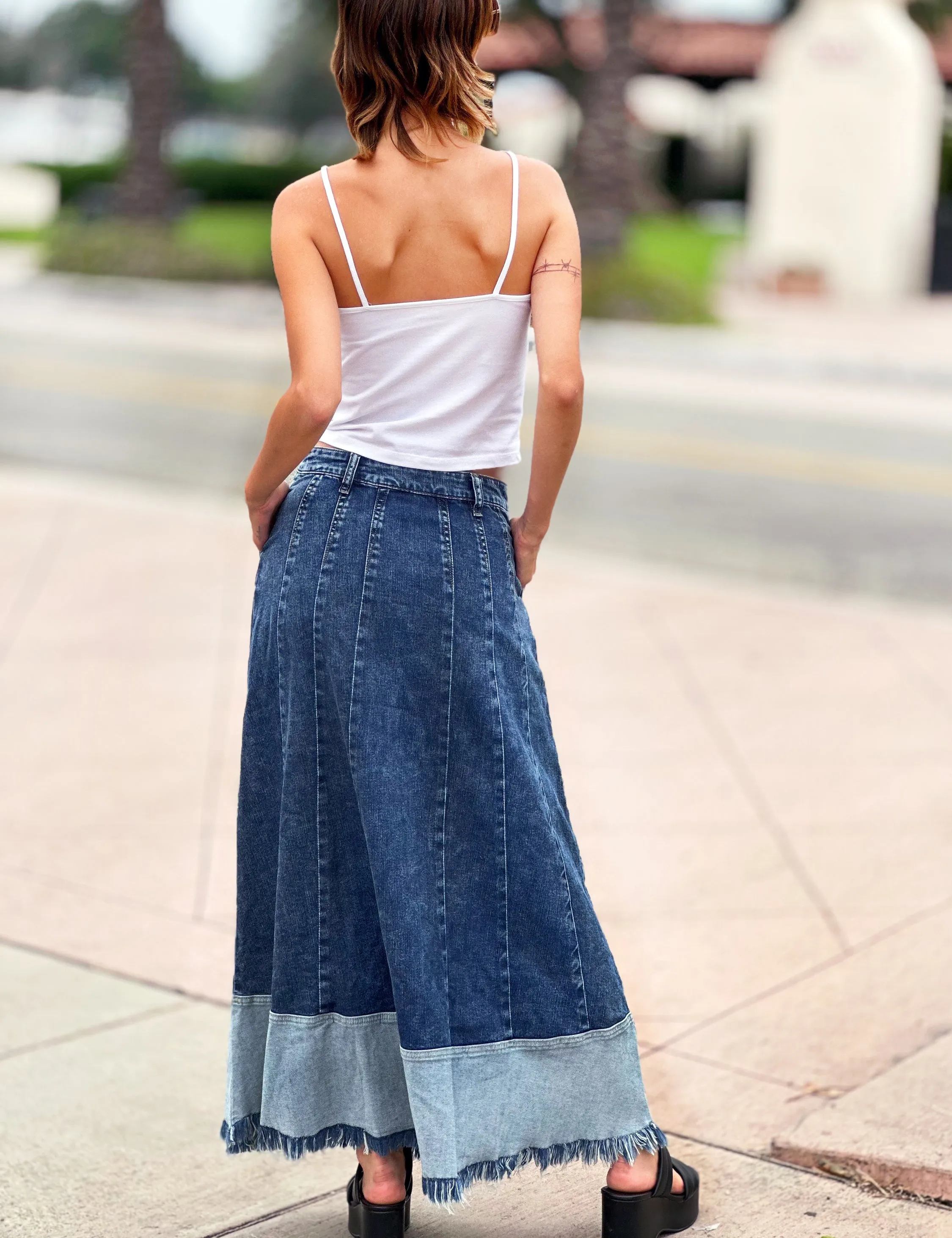 Let's Go Denim Maxi Skirt