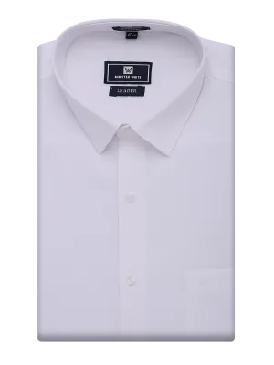Mens Cotton Slim Fit White Shirt Cotton Leader