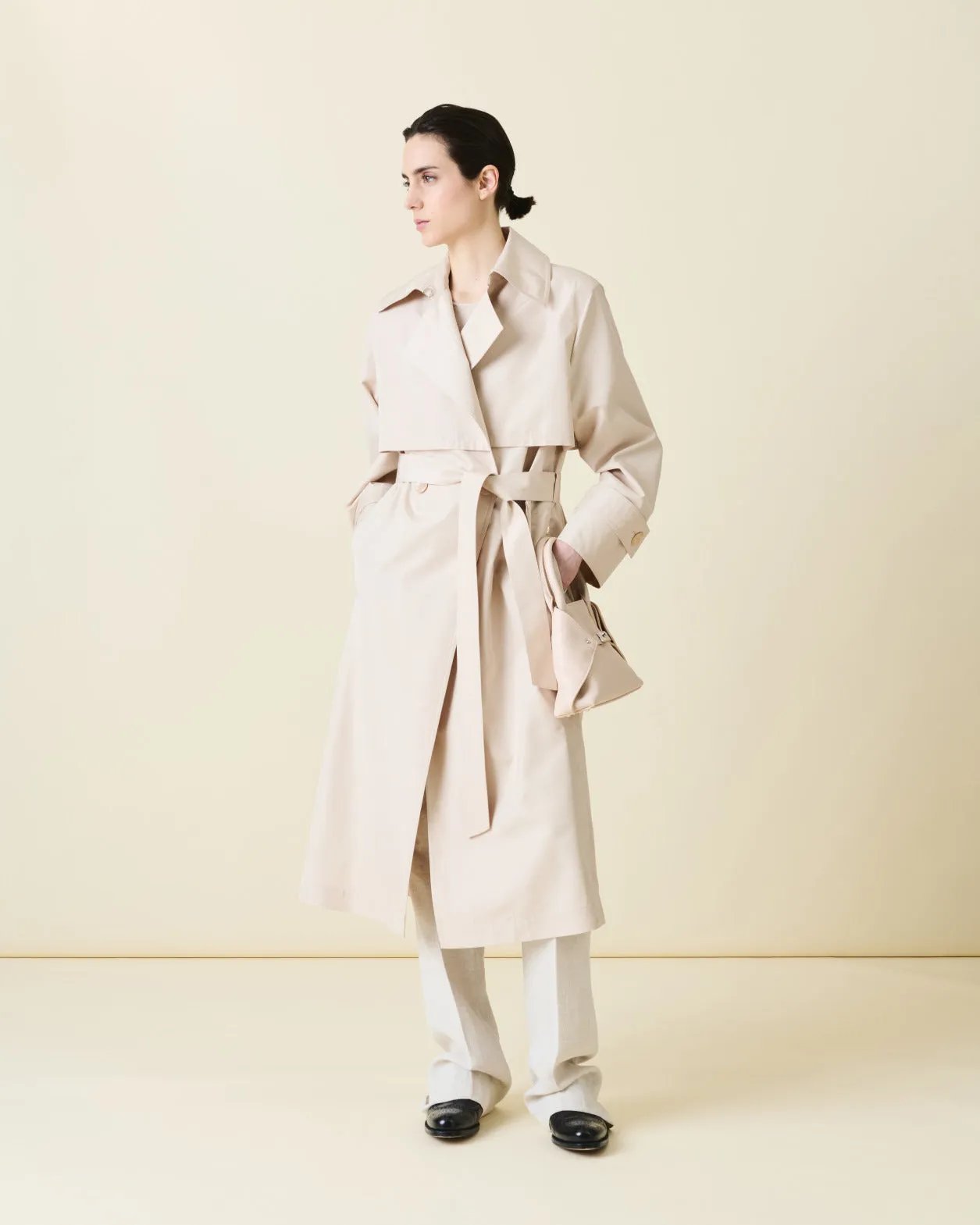 Oversized Trench Coat in Silk Taffeta