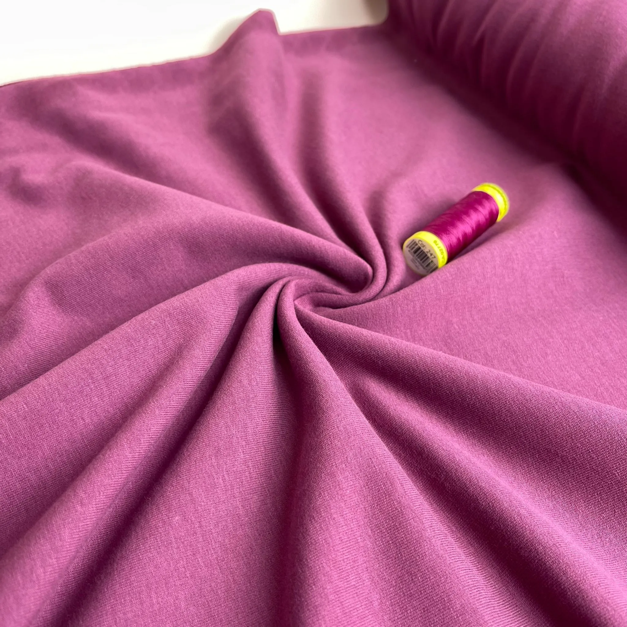 Peach Soft GOTS Organic Cotton Sweat-shirting in Plum