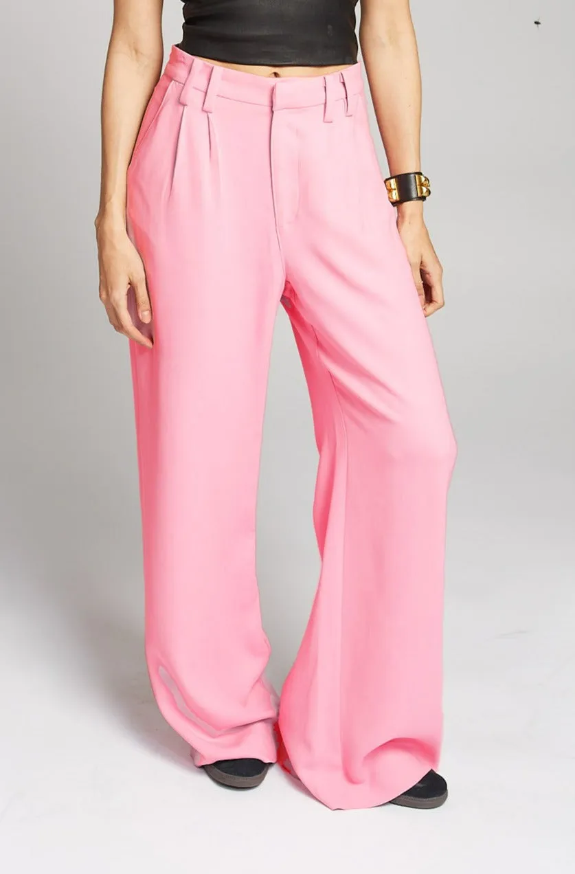 Rose Crepe Pleated Trousers