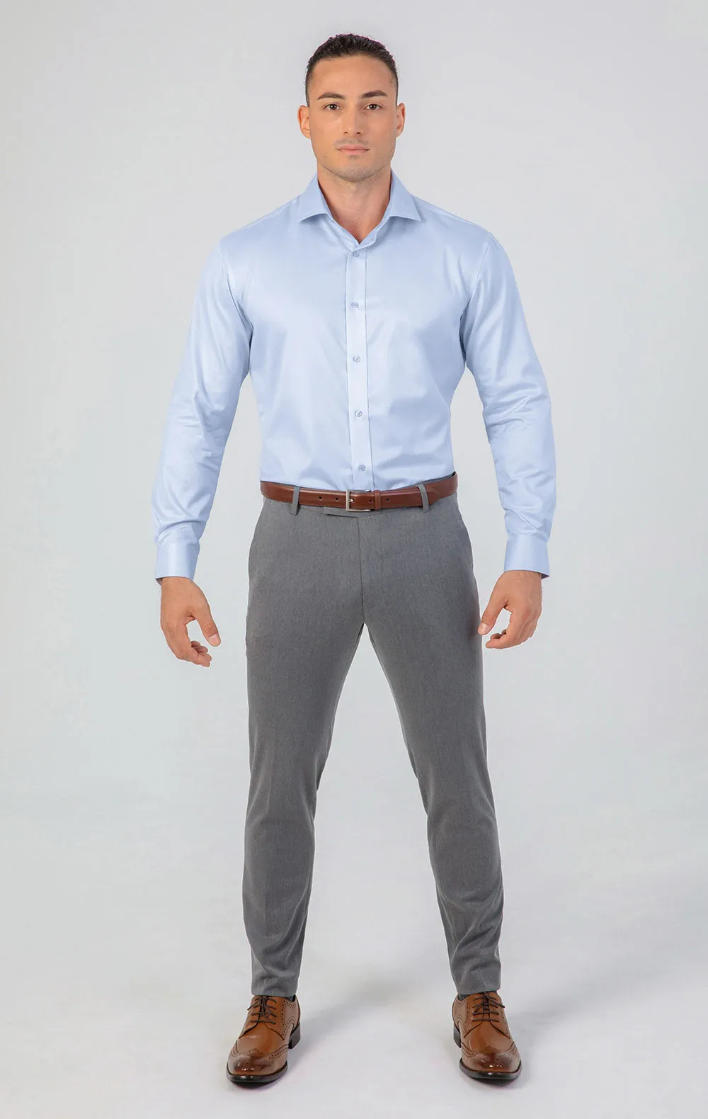 VFIT5 Long Sleeve Cotton Shirts : Mid Blue