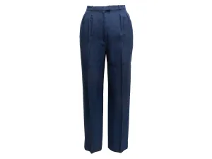 Vintage Navy Chanel Creations Pleated Trousers Size US 10