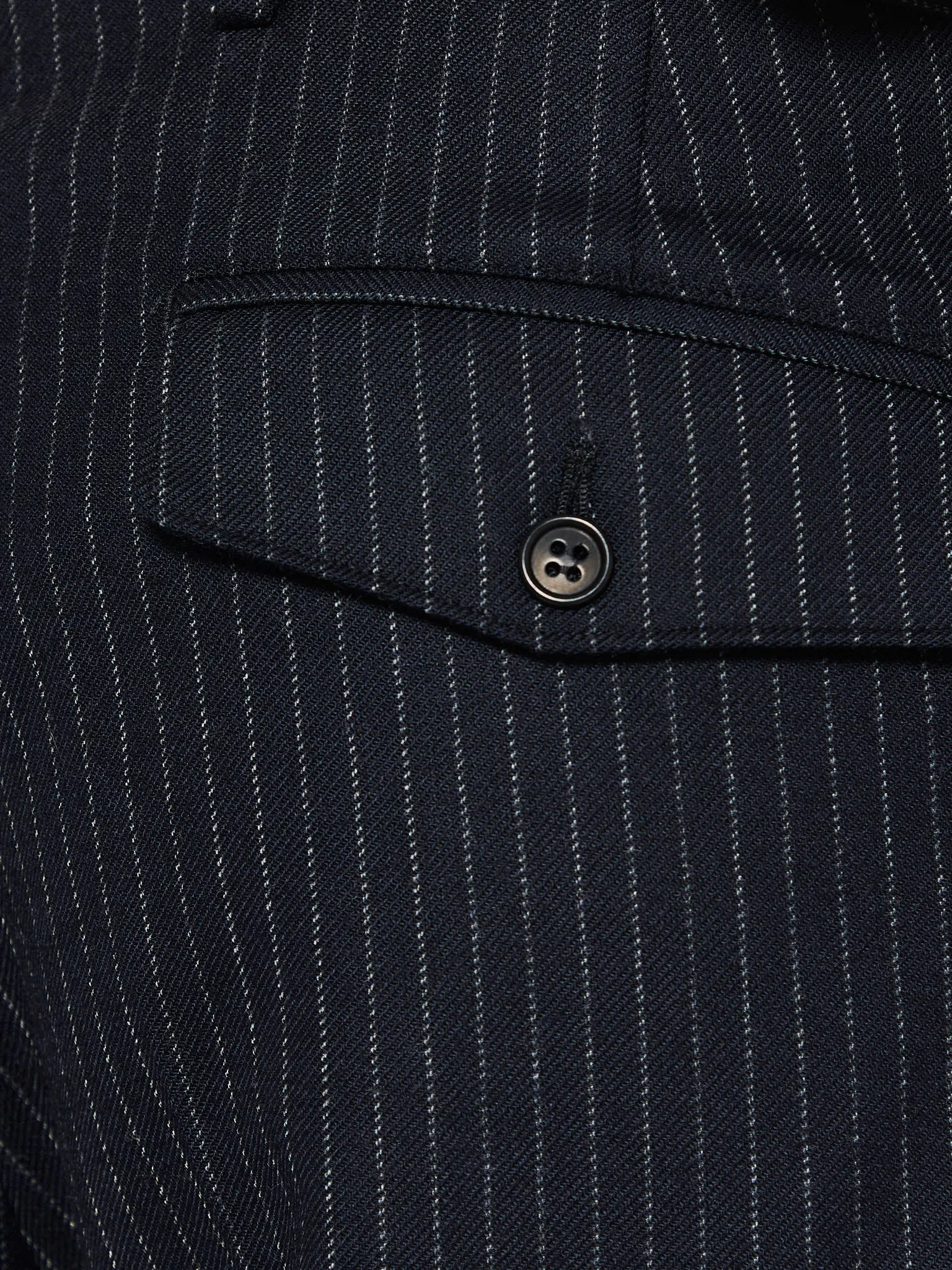 Wide Pleated Trousers in Navy Stripe