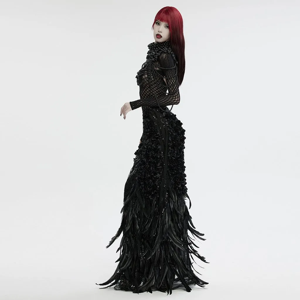 Women's Gothic Skull Layered Beaded Neckwear