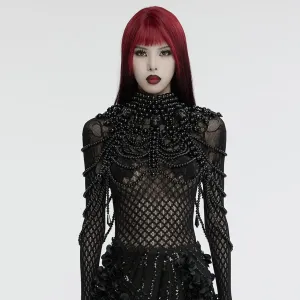 Women's Gothic Skull Layered Beaded Neckwear