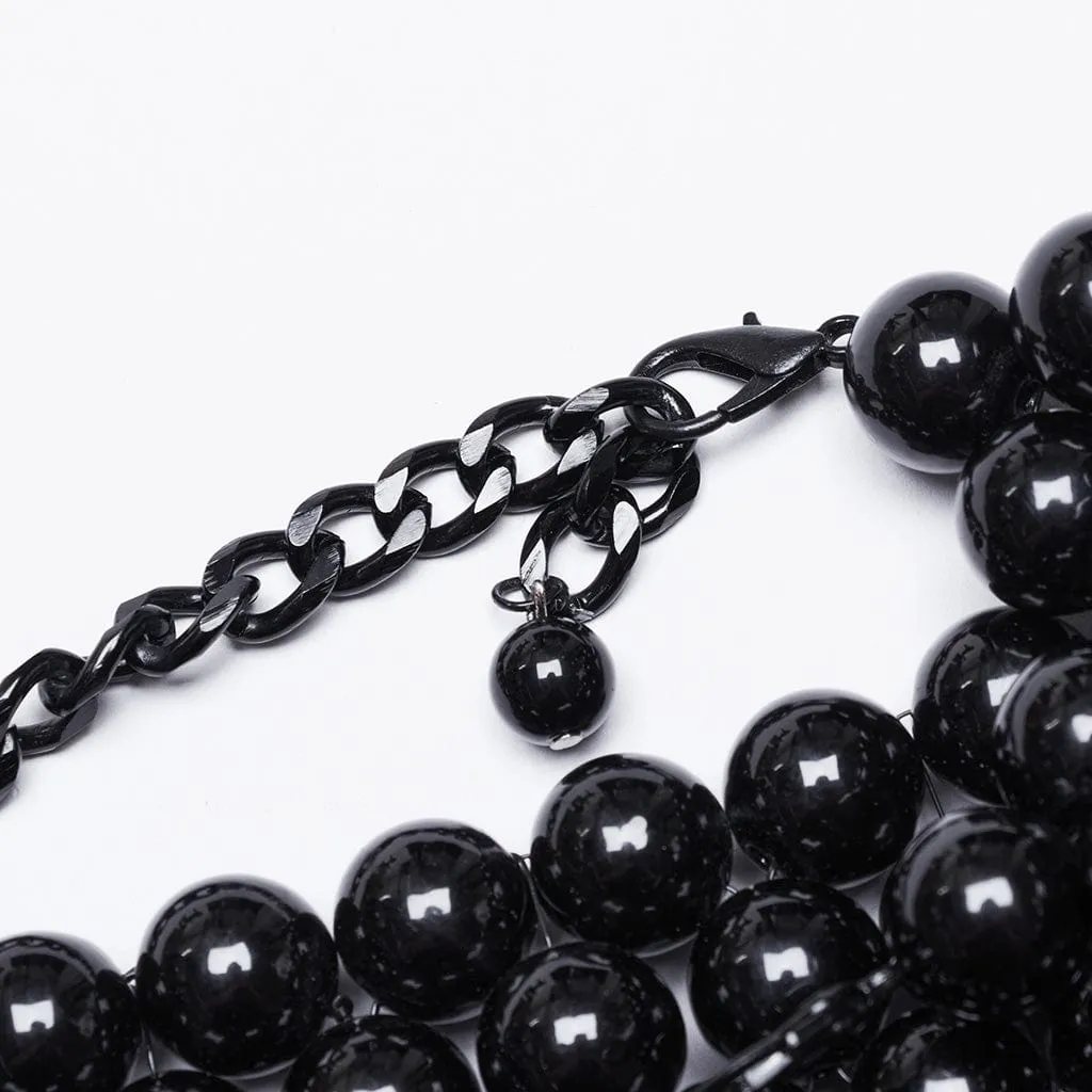 Women's Gothic Skull Layered Beaded Neckwear
