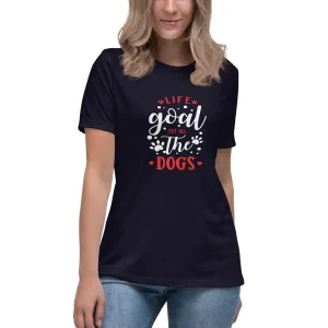 Women's Premium Cotton Relaxed T-Shirt - Life Goal Pet All The Dogs